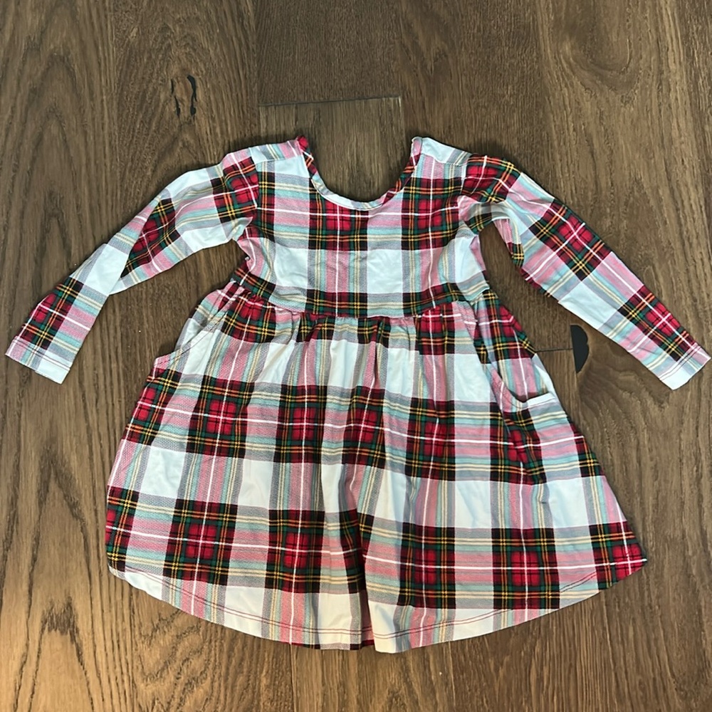 Hanna Andersson Size 100 4T Red and Green Christmas Holiday Plaid Skater Dress